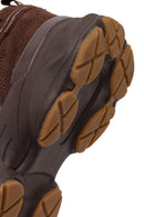 Woman Brown Lace-Up Thick-Soled Suede Leather Sneaker | Derimod
