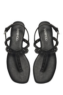 Woman Black Flip-Flop Sandals | Derimod