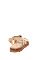 Women's Beige Leather Comfort Sandals | Derimod