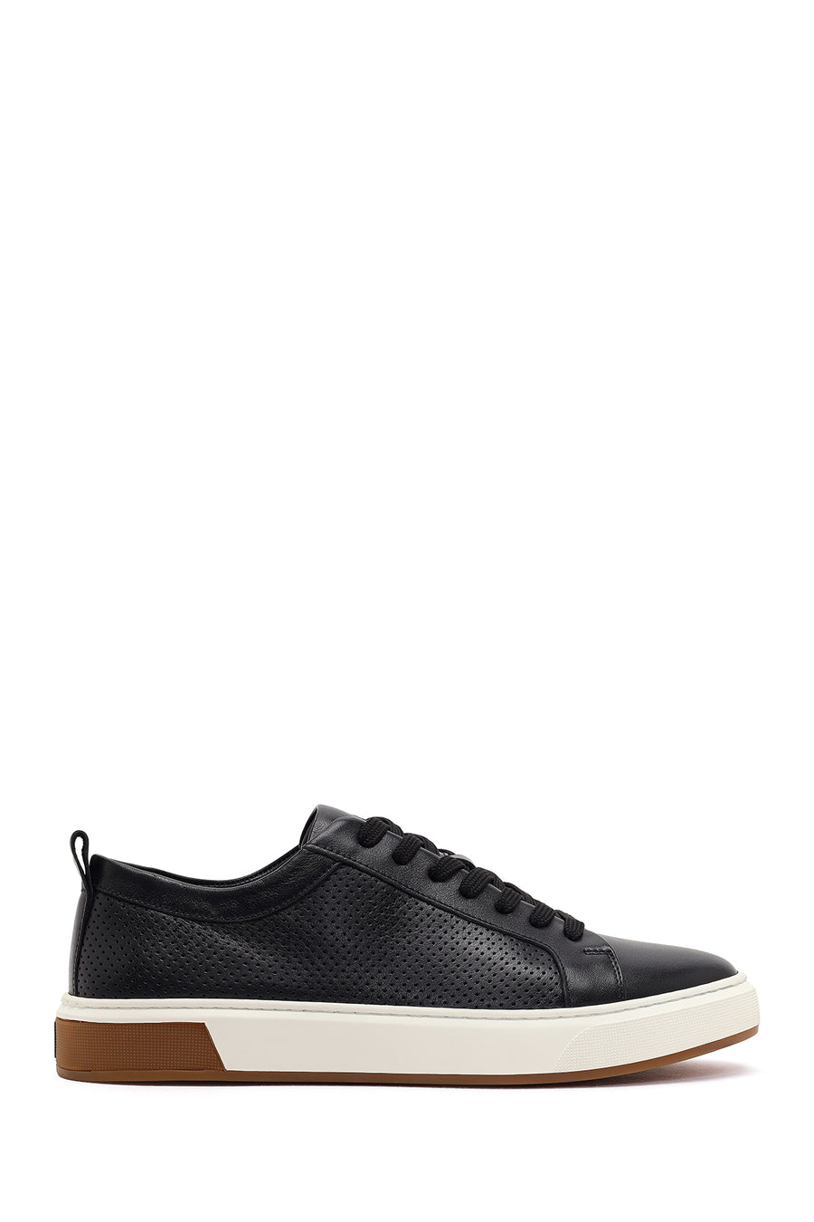 Erkek Siyah Bağcıklı Deri Sneaker 26SFD612018 | Derimod