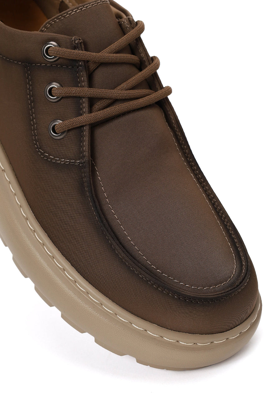 Derimod Zero Male Brown Lace-up Thick-soled Fabric Casual Shoes