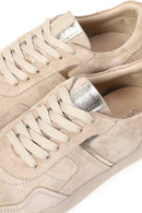 Kadın Bej Bağcıklı Süet Deri Sneaker | Derimod
