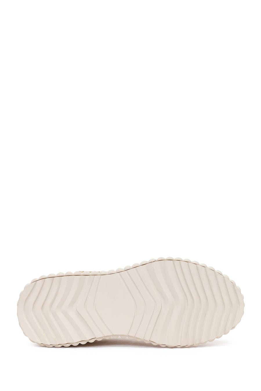 Woman Gold Lace-Up Thick-Soled Patterned Sneakers