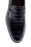 Erkek Kroko Detaylı Deri Loafer | Derimod