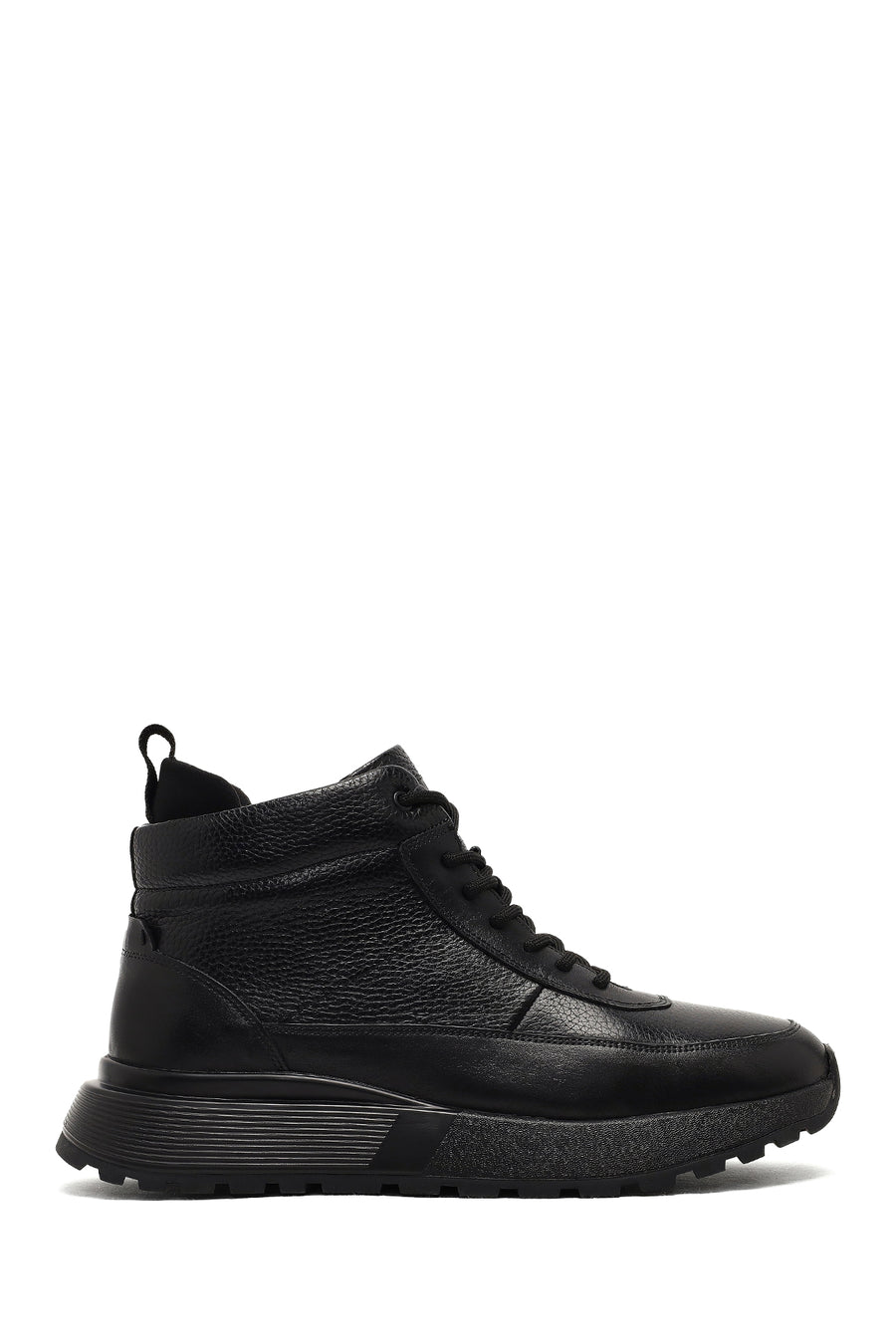 Men's Black Zippered Thick Sole Leather Sports Boot 25WFD642714 | Derimod