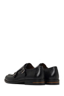 Male Black Double-Buckle Leather Casual Shoes | Derimod
