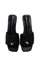 Women's Black Patterned Slippers | Derimod