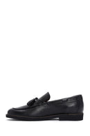 Men's Black Leather Tasseled Casual Loafer | Derimod