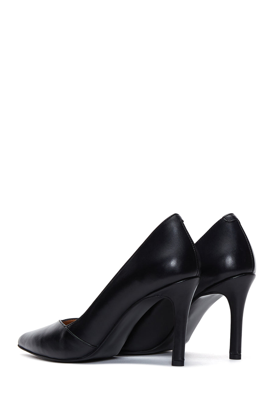 Kadın Siyah Deri Stiletto