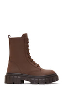 Women's Brown Boot Leather Boots | Derimod