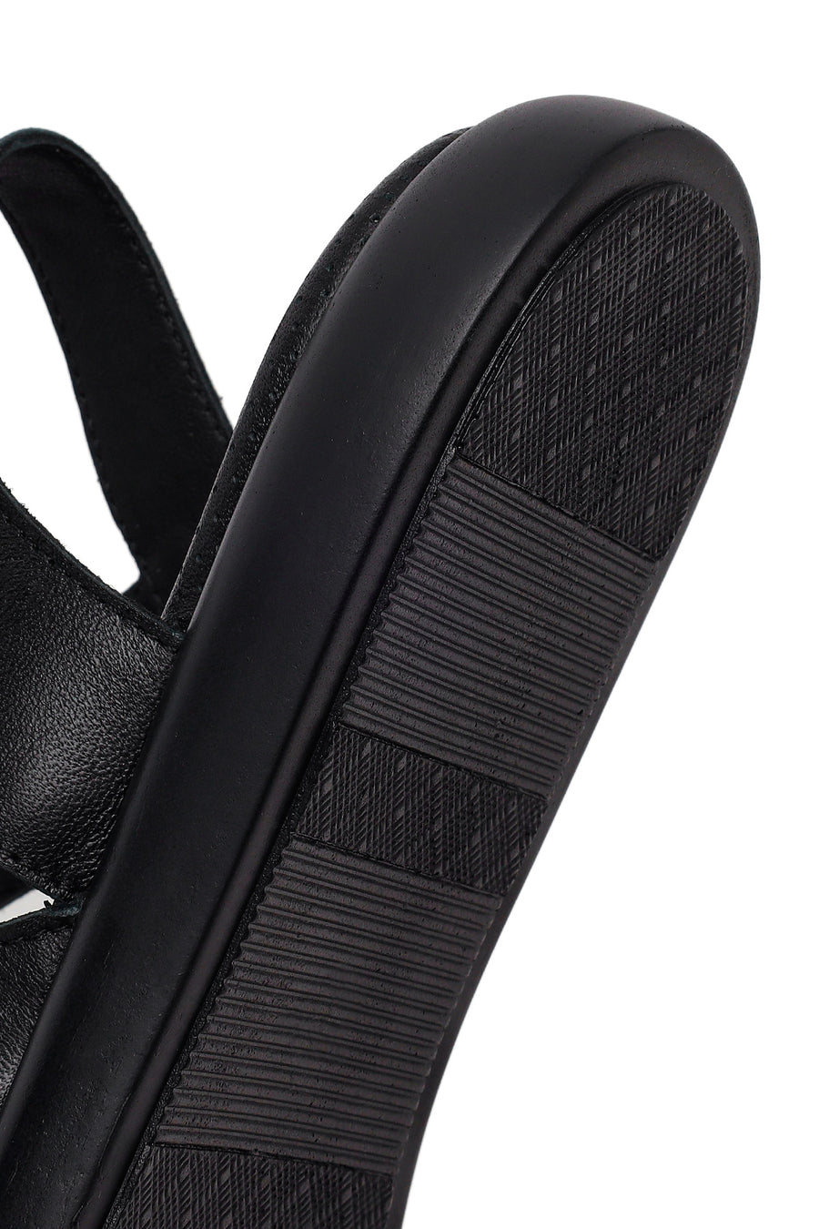 Woman Black Buckled Leather Sandals