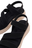 Kadın Siyah Kalın Tabanlı Kumaş Comfort Sandalet | Derimod