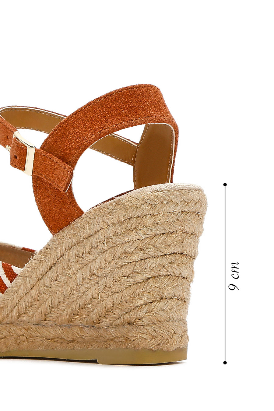Kastamonu Stone Print Women's Taba Patterned Wedge Heeled Espadrille Sandals