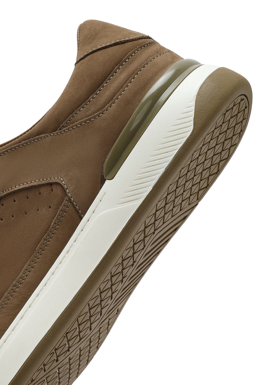 Erkek Bej Bağcıklı Nubuk Deri Sneaker