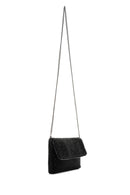 Woman Black Chain-Strap Embellished Evening Mini Clutch Bag | Derimod