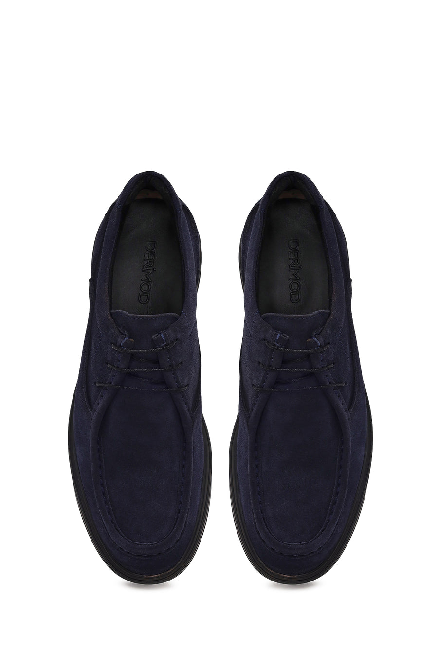 Erkek Lacivert Bağcıklı Süet Deri Casual Ayakkabı