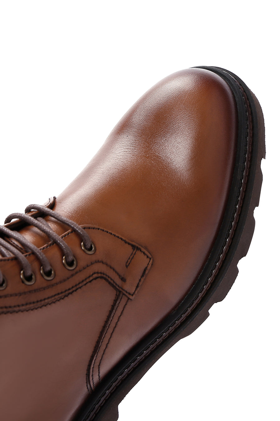 Men's Tan Leather Zippered Casual Boots