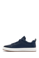 Erkek Lacivert Deri Sneaker | Derimod