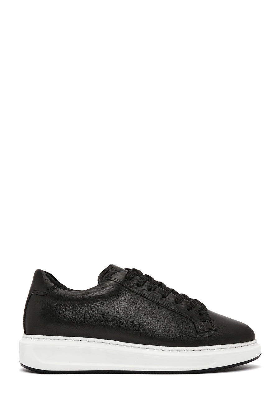 Erkek Siyah Bağcıklı Deri Sneaker 25SFD640318 | Derimod