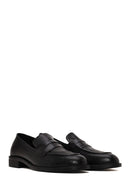 Woman Black Leather Loafer | Derimod