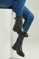Studded Women's Leather Boots | Derimod