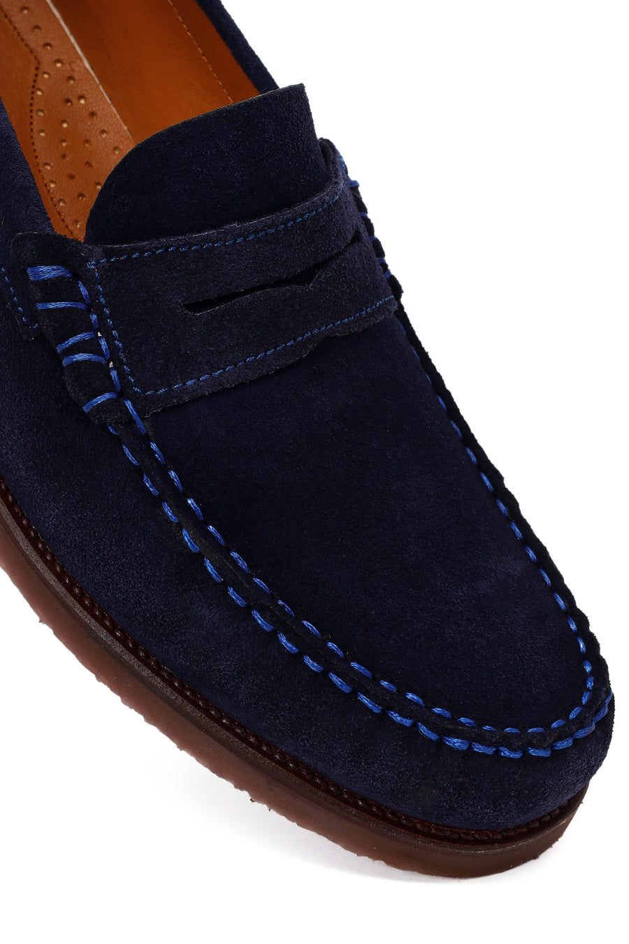 Erkek Lacivert Süet Deri Casual Loafer