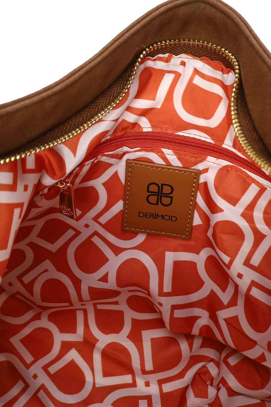 Woman Tan Long-Strap Shoulder Bag