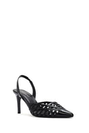 Women's Black Patent Leather Stiletto Heeled Shoes | Derimod