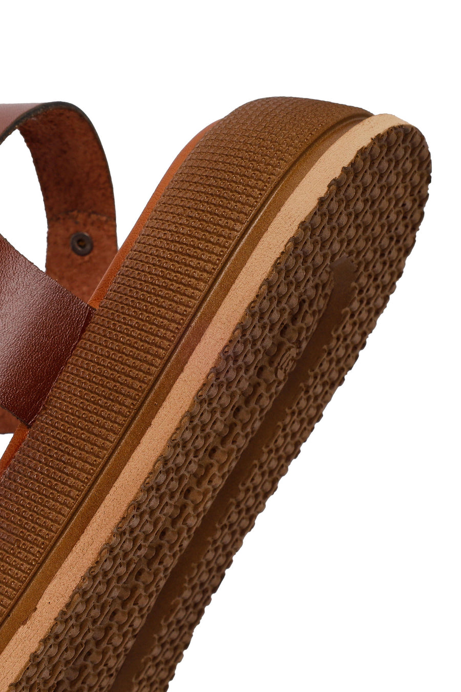 Woman Brown Buckled Thick-Soled Leather Sandal