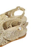 Woman Gold Metallic Sandal | Derimod
