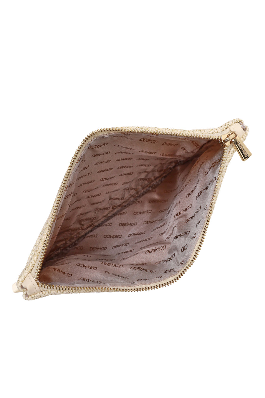 Woman Cream Chain Long-Strap Straw Clutch Bag