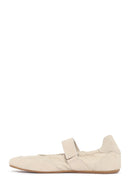 Kadın Krem Bantlı Deri Spor Babet | Derimod