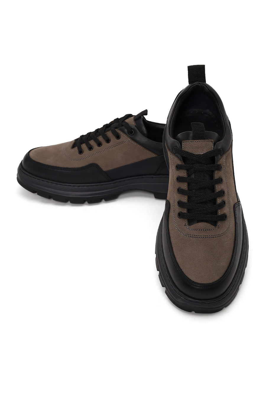 Male Mink Lace-up Thick-soled Leather Casual Shoes