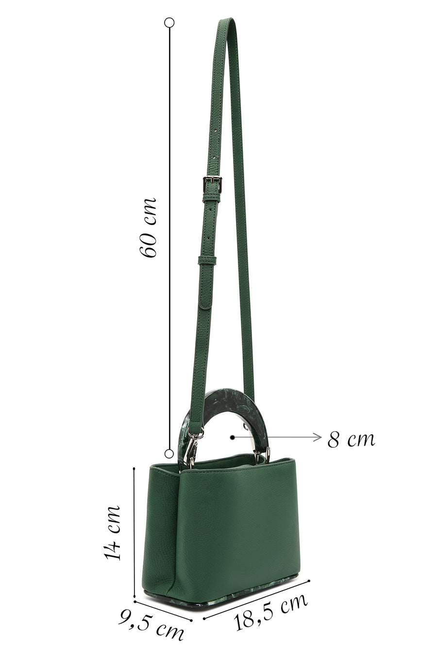 Women's Green Long Strap Mini Handbag