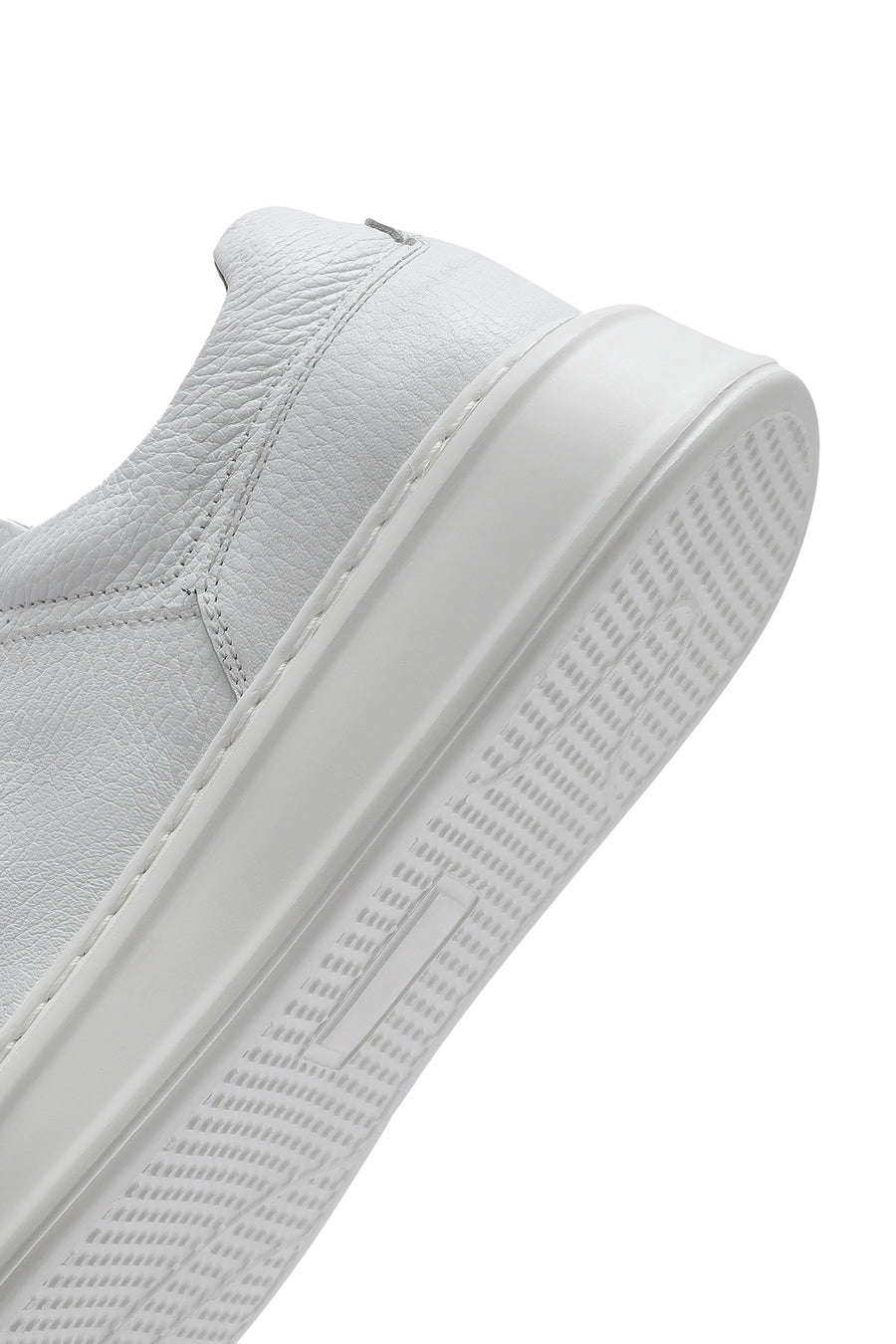 Erkek Beyaz Bağcıklı Deri Sneaker