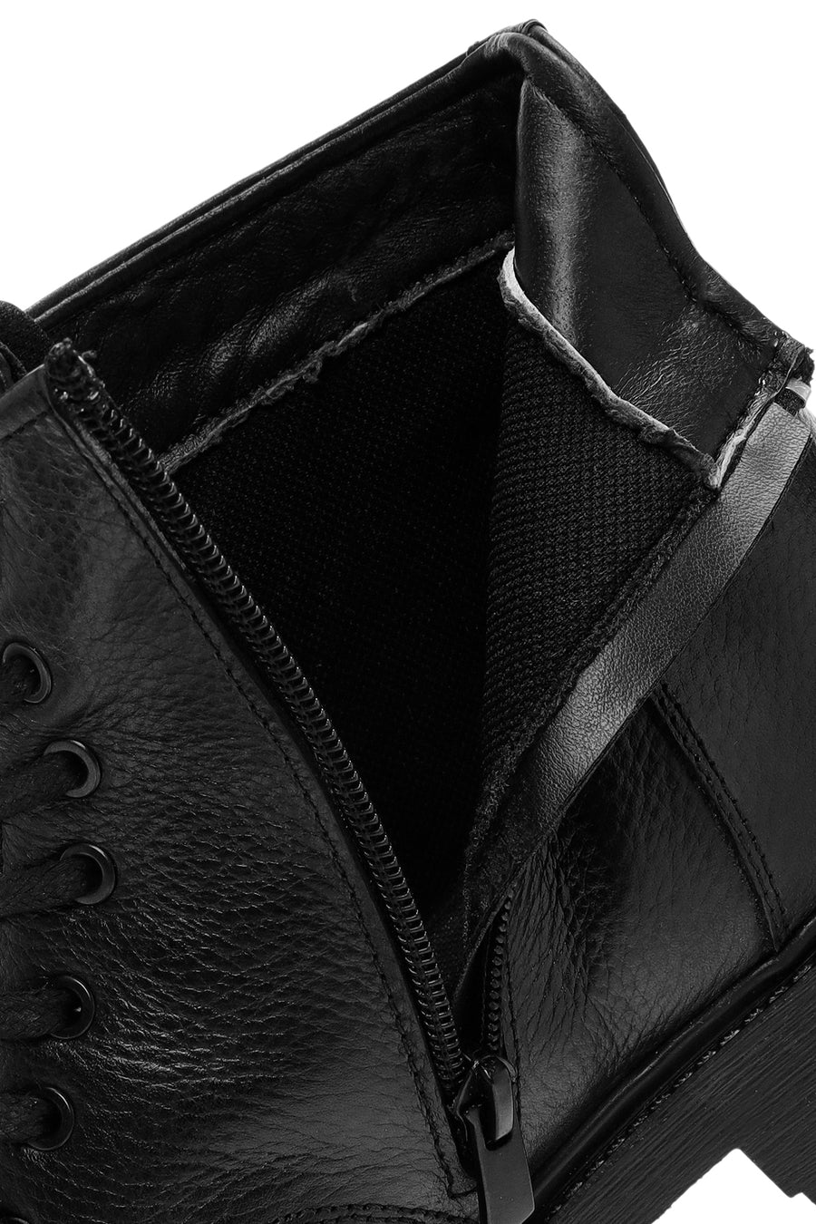 Men's Black Zippered Leather Casual Boots