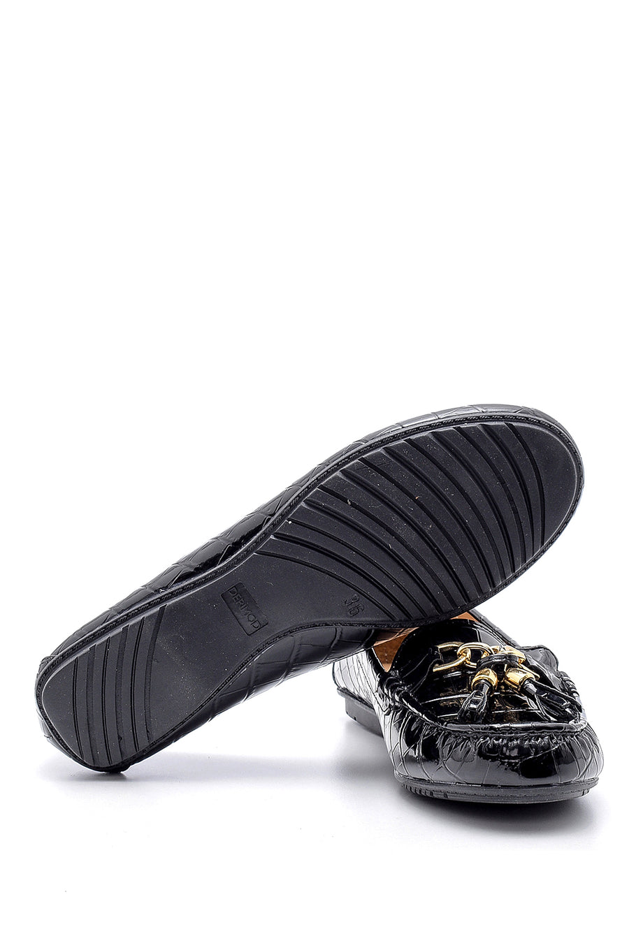 Kadın Kroko Desenli Rugan Loafer