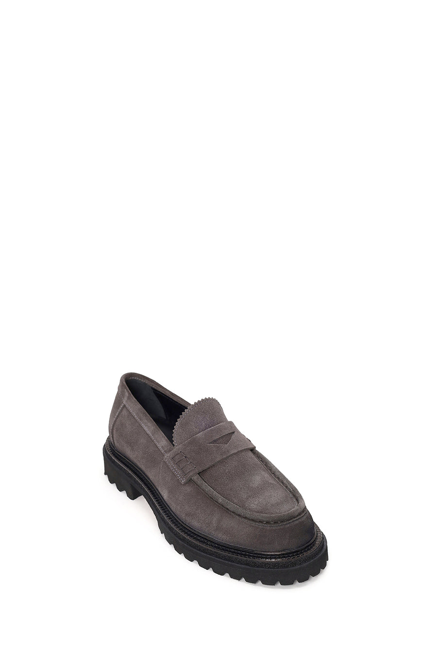 Male Gray Suede Loafers