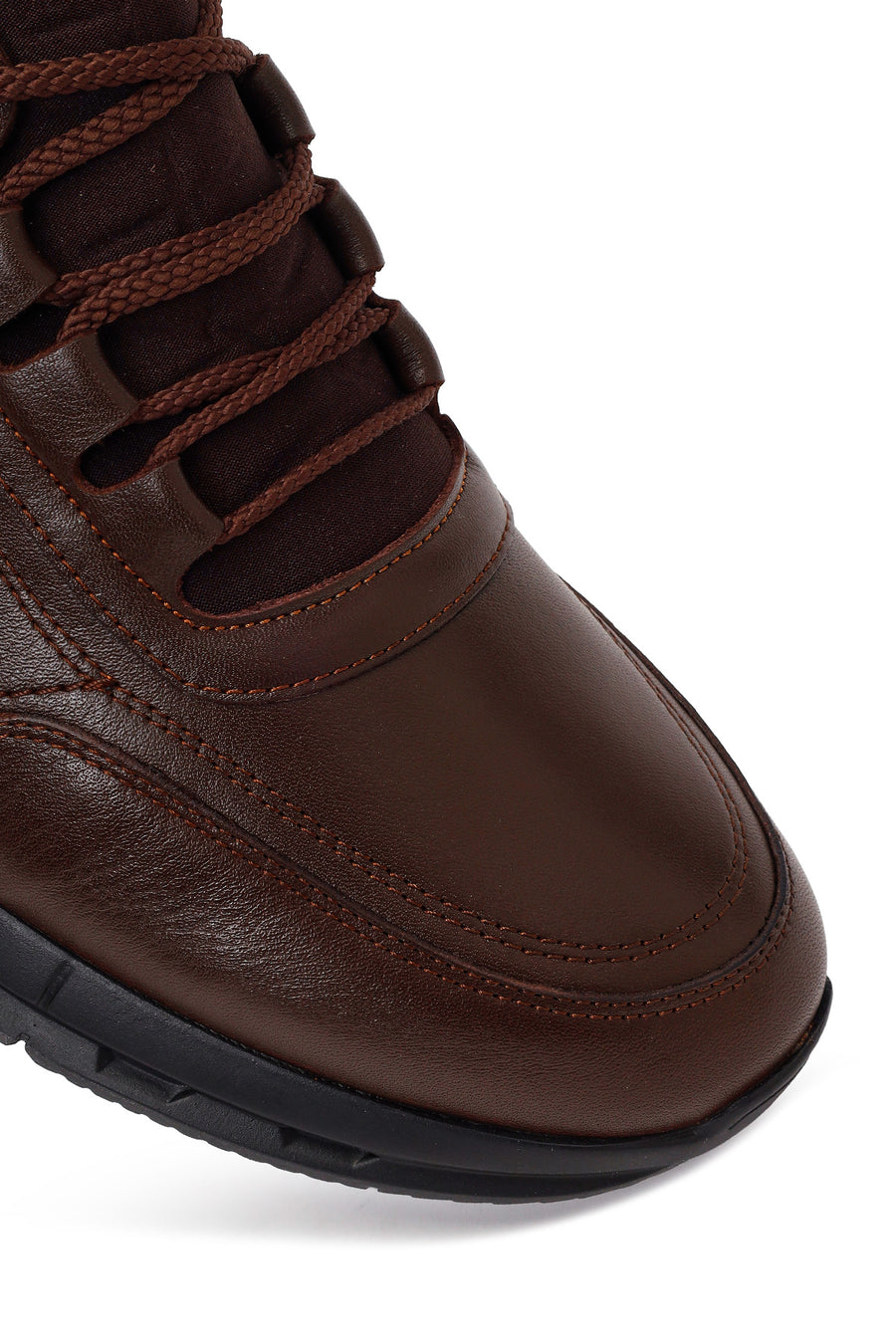 Male Brown Lace-up Leather Casual Sneaker
