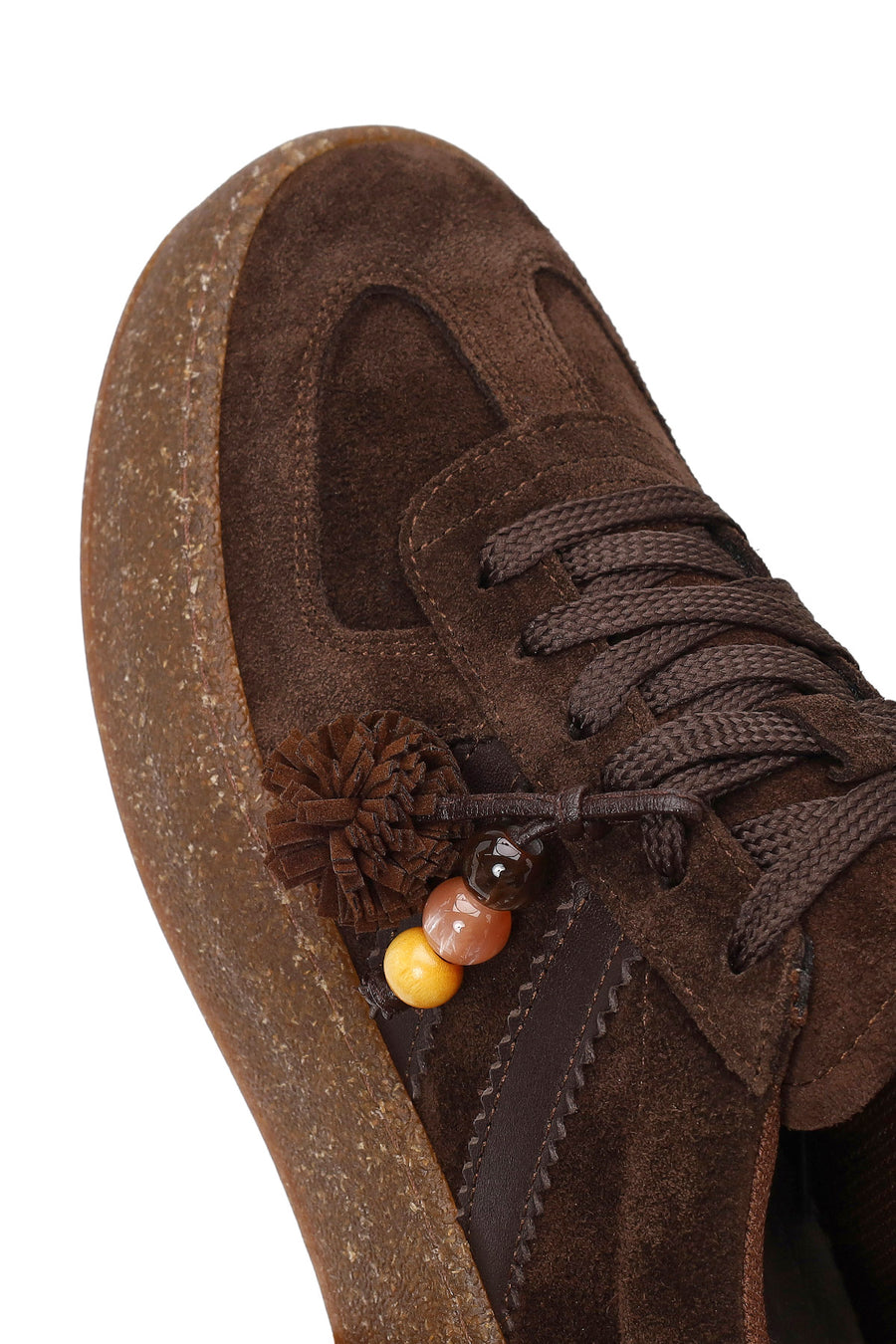 Kadın Kahverengi Bağcıklı Kalın Tabanlı Süet Deri Sneaker