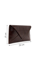 Woman Brown Croc-Pattern Clutch Bag | Derimod