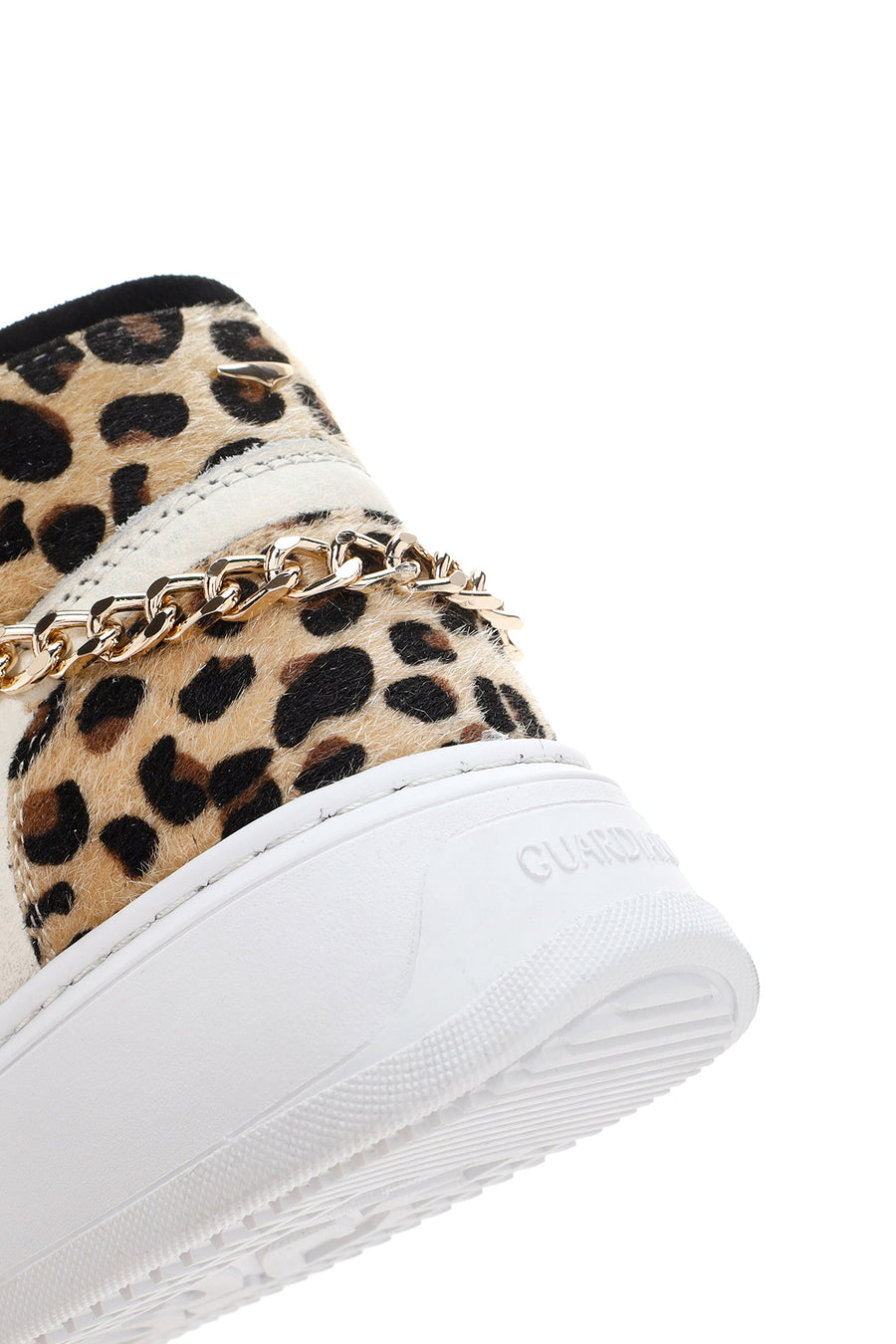 Alberto Guardiani Kadın Siyah Beyaz Leopar Deri Kalın Tabanlı Bilekli Sneaker