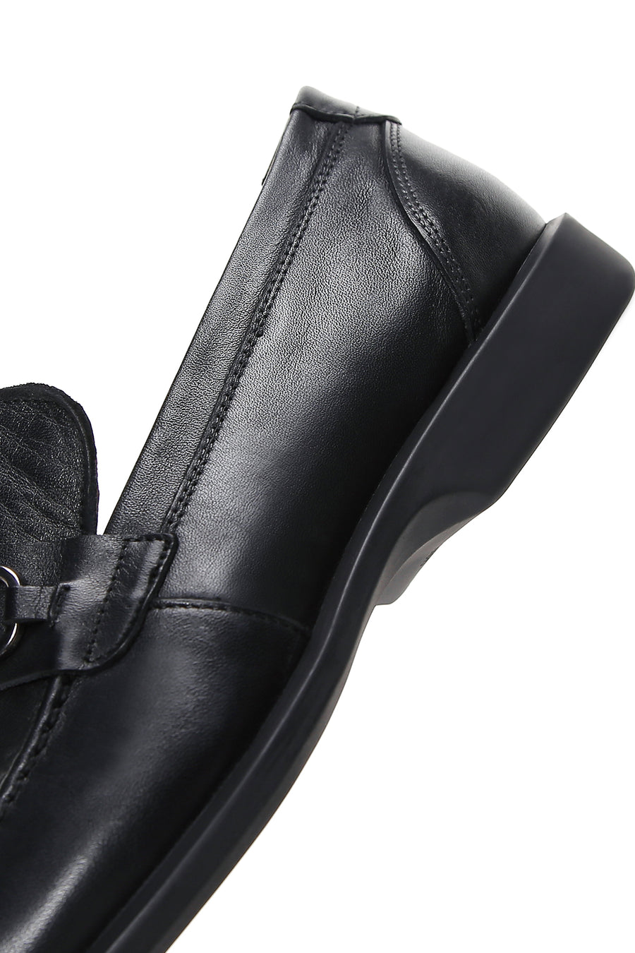 Erkek Siyah Deri Tokalı Klasik Loafer