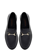 Kadın Siyah Tokalı Deri Maskülen Loafer | Derimod