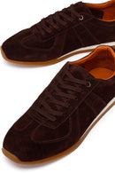 Erkek Kahverengi Bağcıklı Süet Deri Sneaker | Derimod