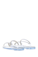 Women's White Jelly Transparent Stone Flat Slippers | Derimod