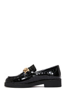 Kadın Siyah Deri Kroko Loafer | Derimod