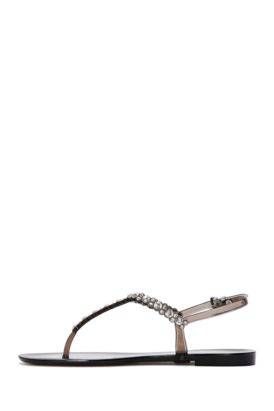 Women's Black Jelly Sandals with Stones