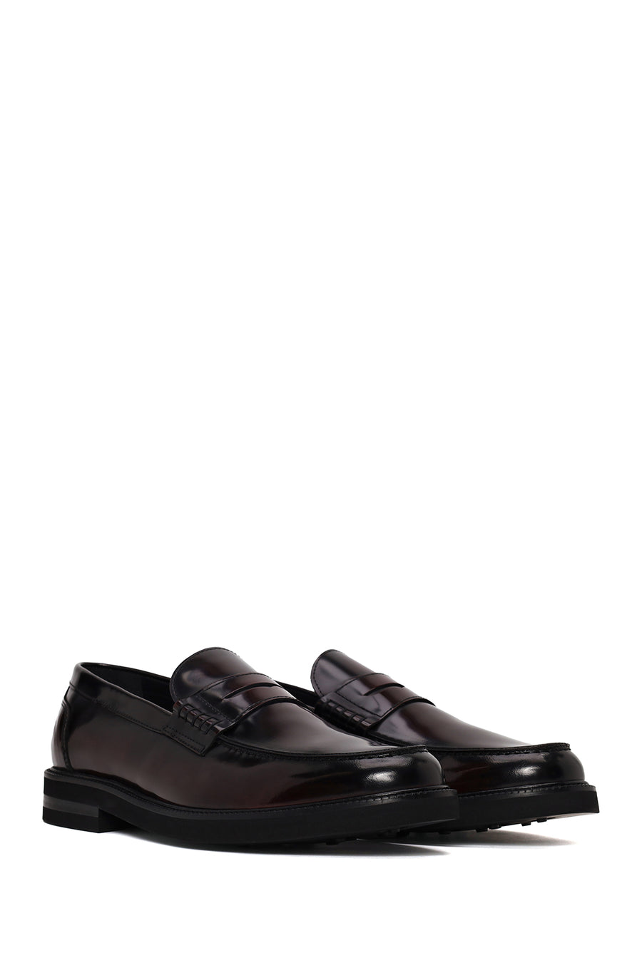 Male Burgundy Leather Casual Loafer