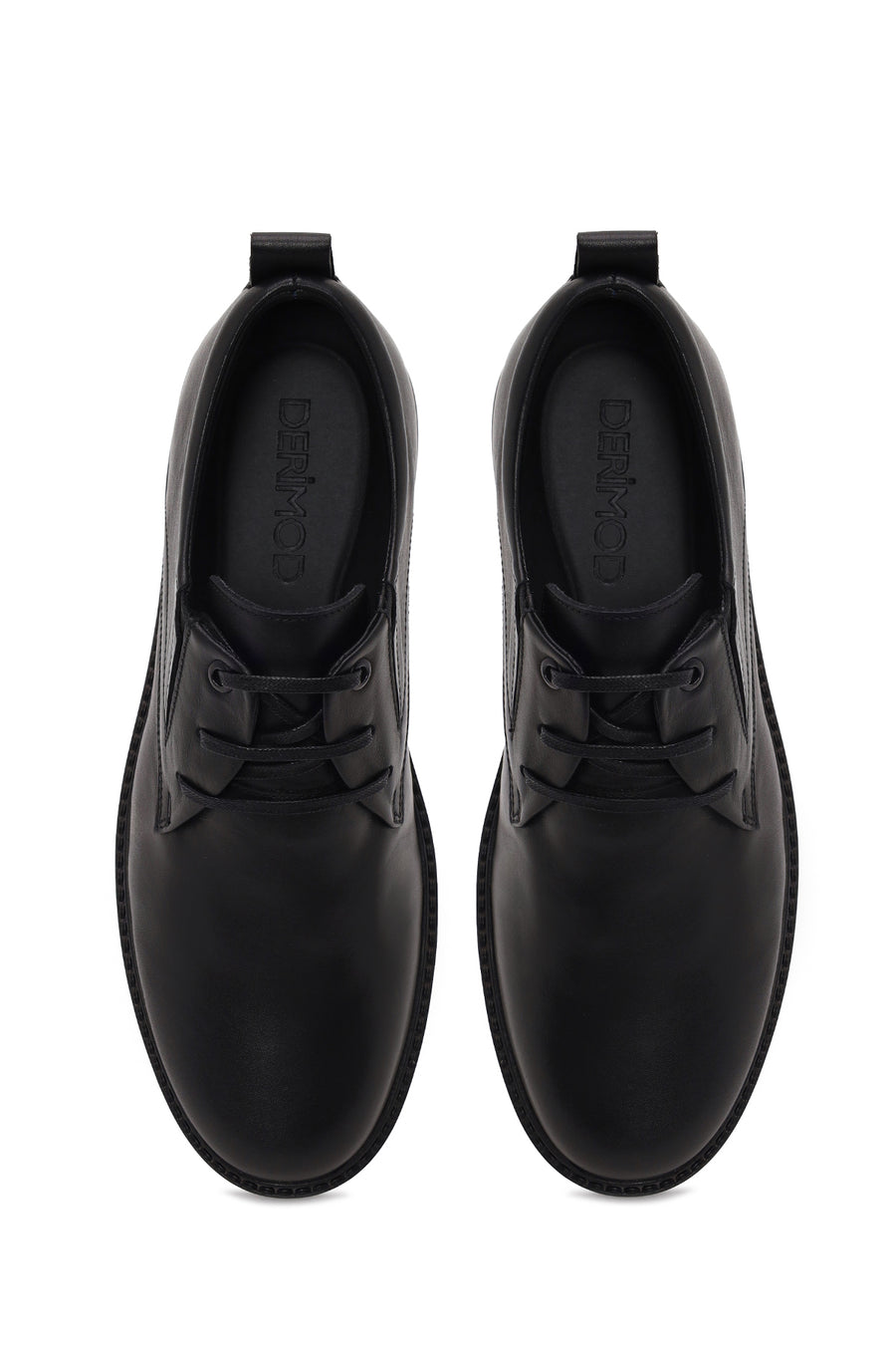 Male Black Lace-up Leather Casual Shoes